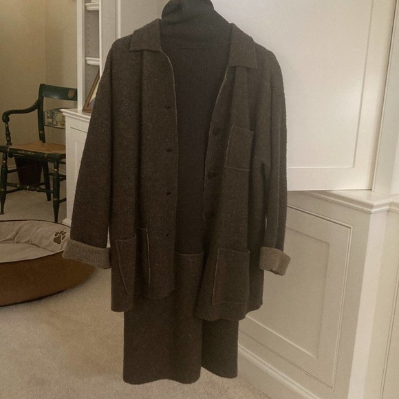 Vintage DKNY Wool Coat and Sweater Dress - Picture 1 of 5